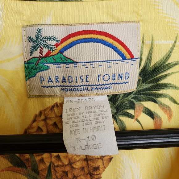 Men's XL "Paradise Found" collared button up shirt - Picture 4 of 5